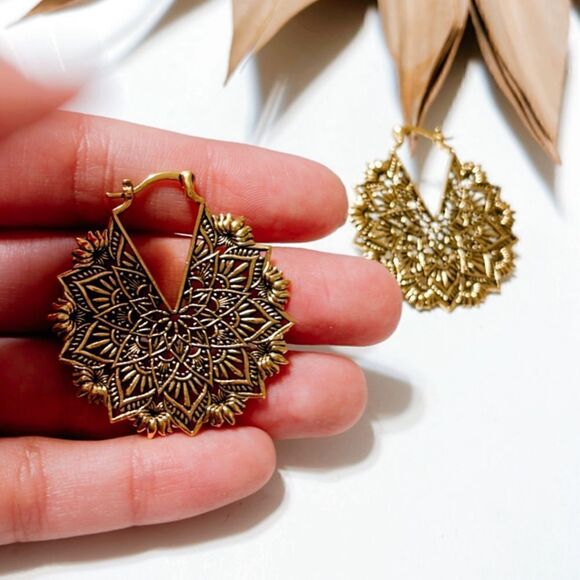 Boho hoop earrings #882 - Picture 3 of 3